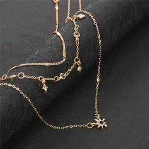 Lune d’Or collier multi-rangs étoilé raffiné - collier femme GoHappy