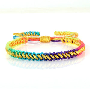 Bracelet Tressé Rainbow Nœuds Homme Femme Amitié Voyages Fêtes - Bijou Bracelet GoHappy