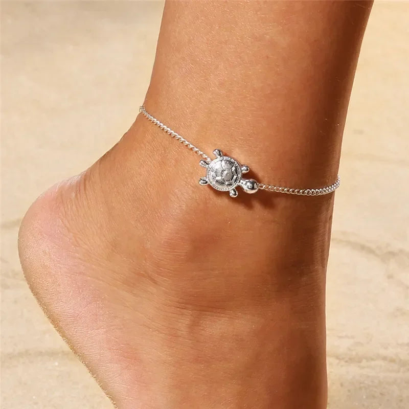 Bracelets Cheville Anklets Sweet Chainette Doré Argenté - bracelet cheville GoHappy