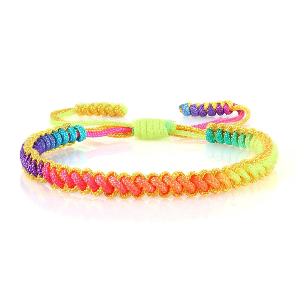 Bracelet Tressé Rainbow Nœuds Homme Femme Amitié Voyages Fêtes - Bijou Bracelet GoHappy