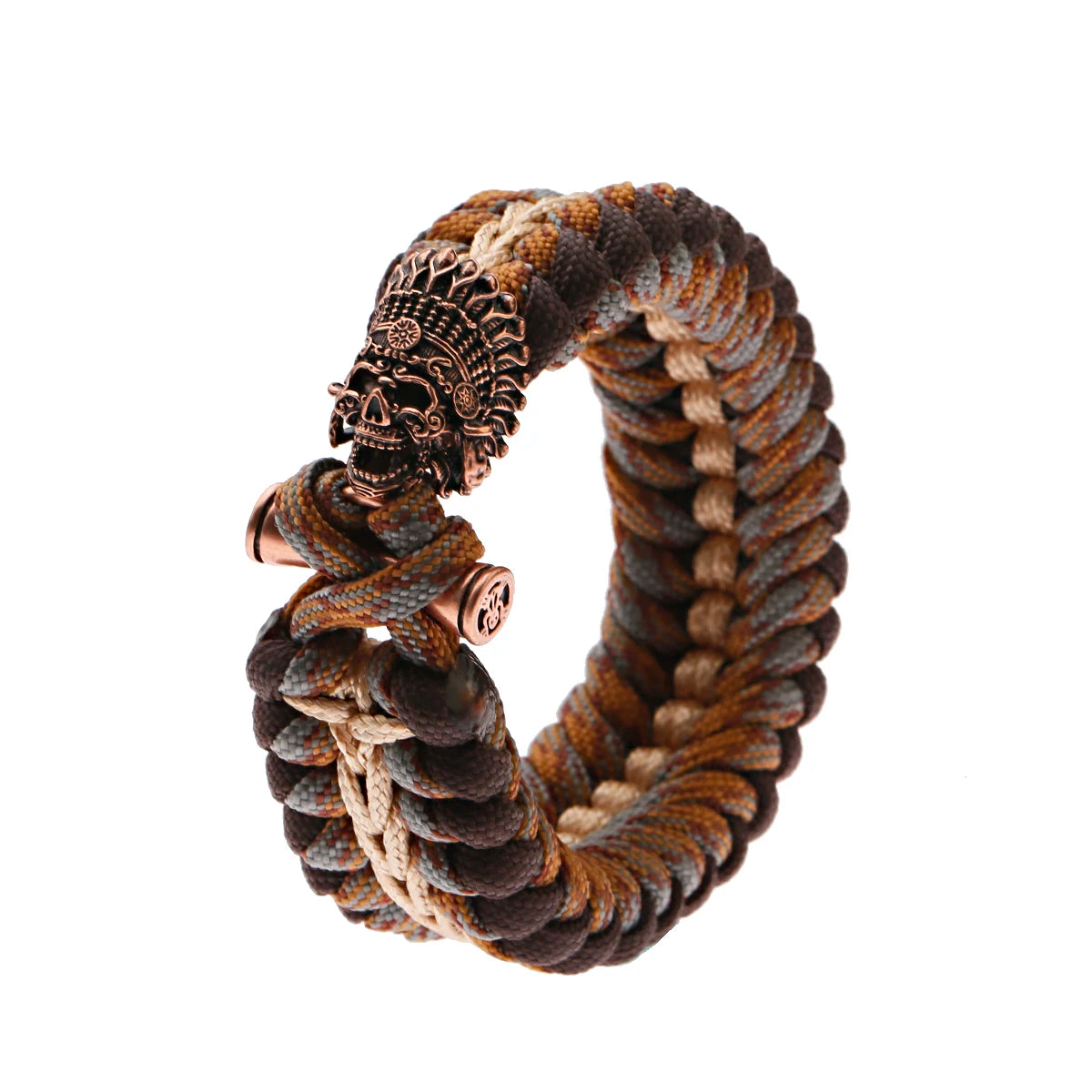 Bracelet Homme Viking Nordique Tressé Main Crâne Punk Antique - GoHappy France