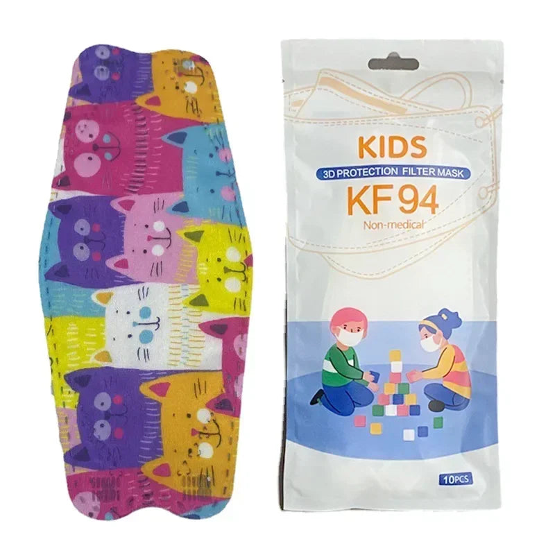Masques KN95 enfant colorés 4 couches lot de 10 - Masques respiratoires GoHappy
