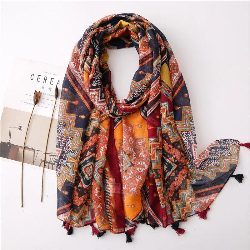 64 Foulards en Coton Look Décontracté et Chic - foulard GoHappy