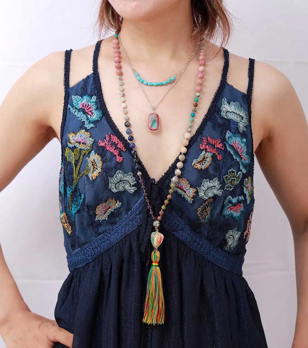 Collier Chapelet de Méditation en Pierres Naturelles - Bijou Collier GoHappy