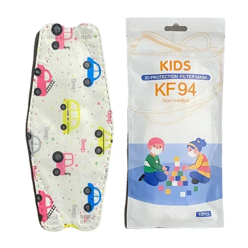 Masques KN95 enfant colorés 4 couches lot de 10 - Masques respiratoires GoHappy