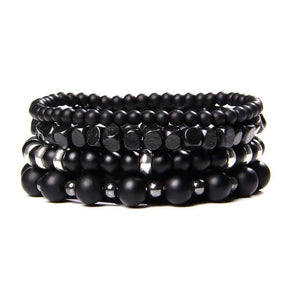 Bracelet multicouche en pierres naturelles pour hommes – Onyx, lave & hématite - Bijou Bracelet GoHappy