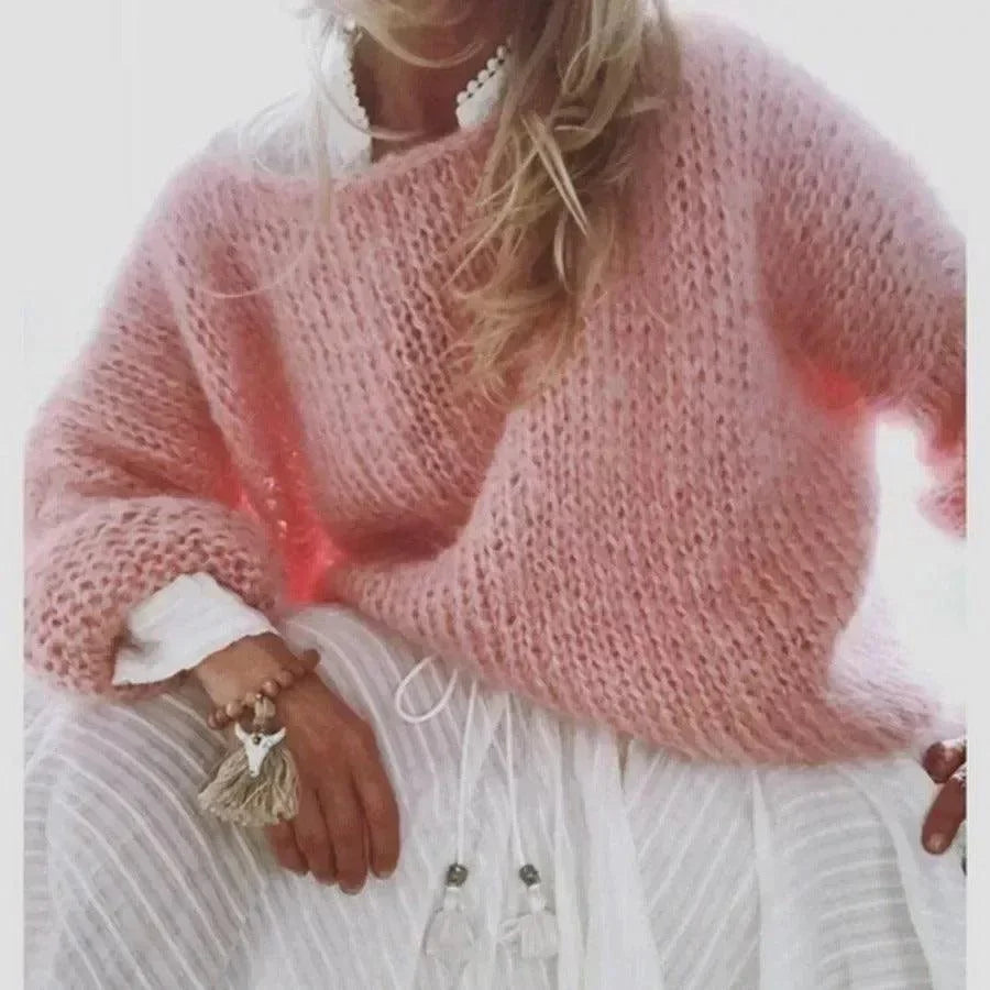 Pull en mohair moelleux à manches longues - Pull-Over GoHappy