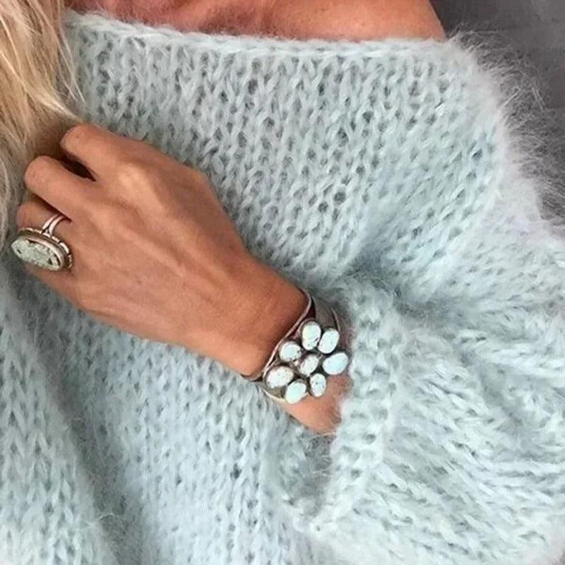 Pull en mohair moelleux à manches longues - Pull-Over GoHappy