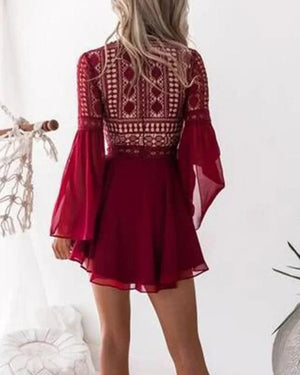 Robe Bohème Chic à Volants en Dentelle - Robes GoHappy