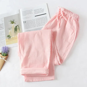 Pantalon Pyjama Femme Double Gaze Coton Imprimé Taille Élastique - pyjama femme GoHappy