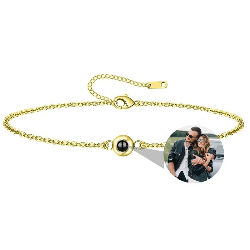 Bracelet Photo Gravé Projection Personnalisable - bracelets personnalisés GoHappy