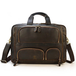 sacoche homme cuir vintage marron business voyage GoHappy.fr