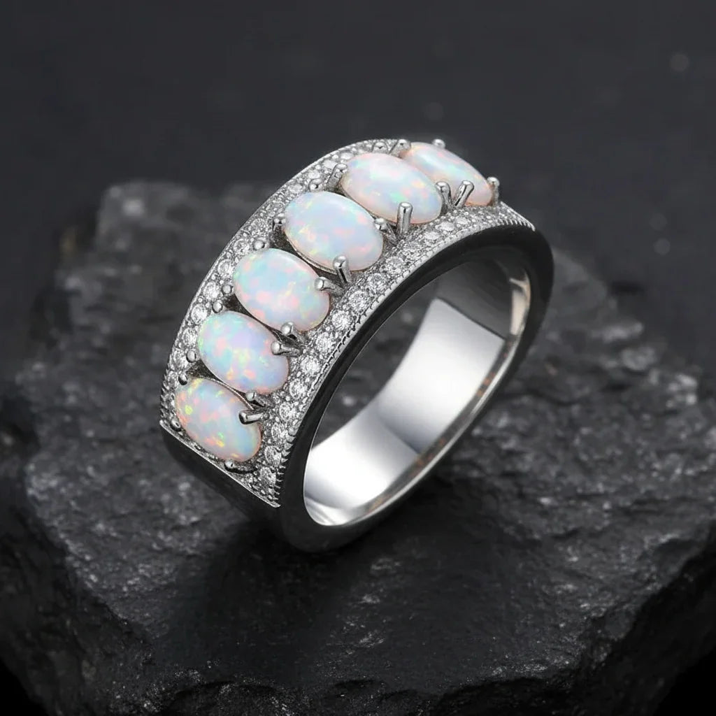 Aurora Glow bague femme effet opale irisée - bague femme GoHappy