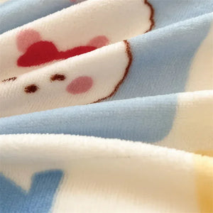 Housse Couette Velours Enfant Motifs Cartoon Douce Chaude 150-220cm - housse couette GoHappy