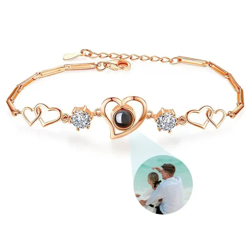 Bracelet Photo Gravé Projection Personnalisable - bracelets personnalisés GoHappy