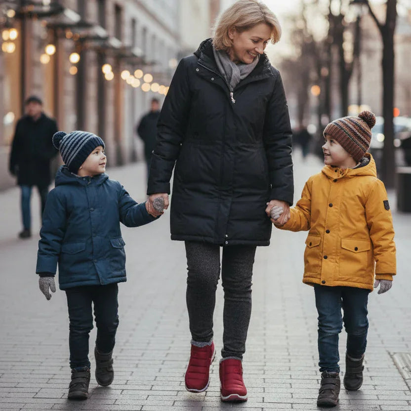 Baskets Montantes Hiver Femme Fourrées Chaudes Antidérapantes - Chaussure Femme GoHappy