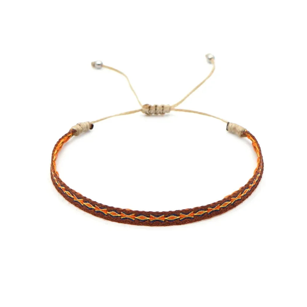 Bracelet Tissé Main Colombie Motifs Ethniques Bohème Amitié - bracelets tissés GoHappy