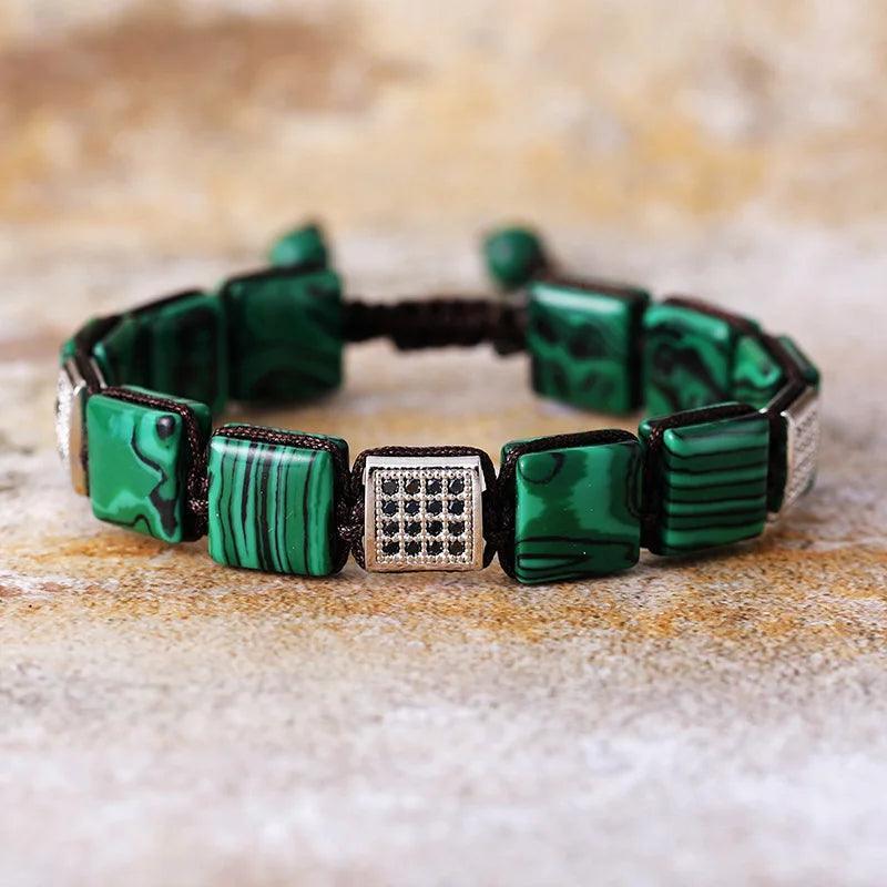 Bracelet Macramé Homme en Pierres Naturelles - Bijou Bracelet GoHappy