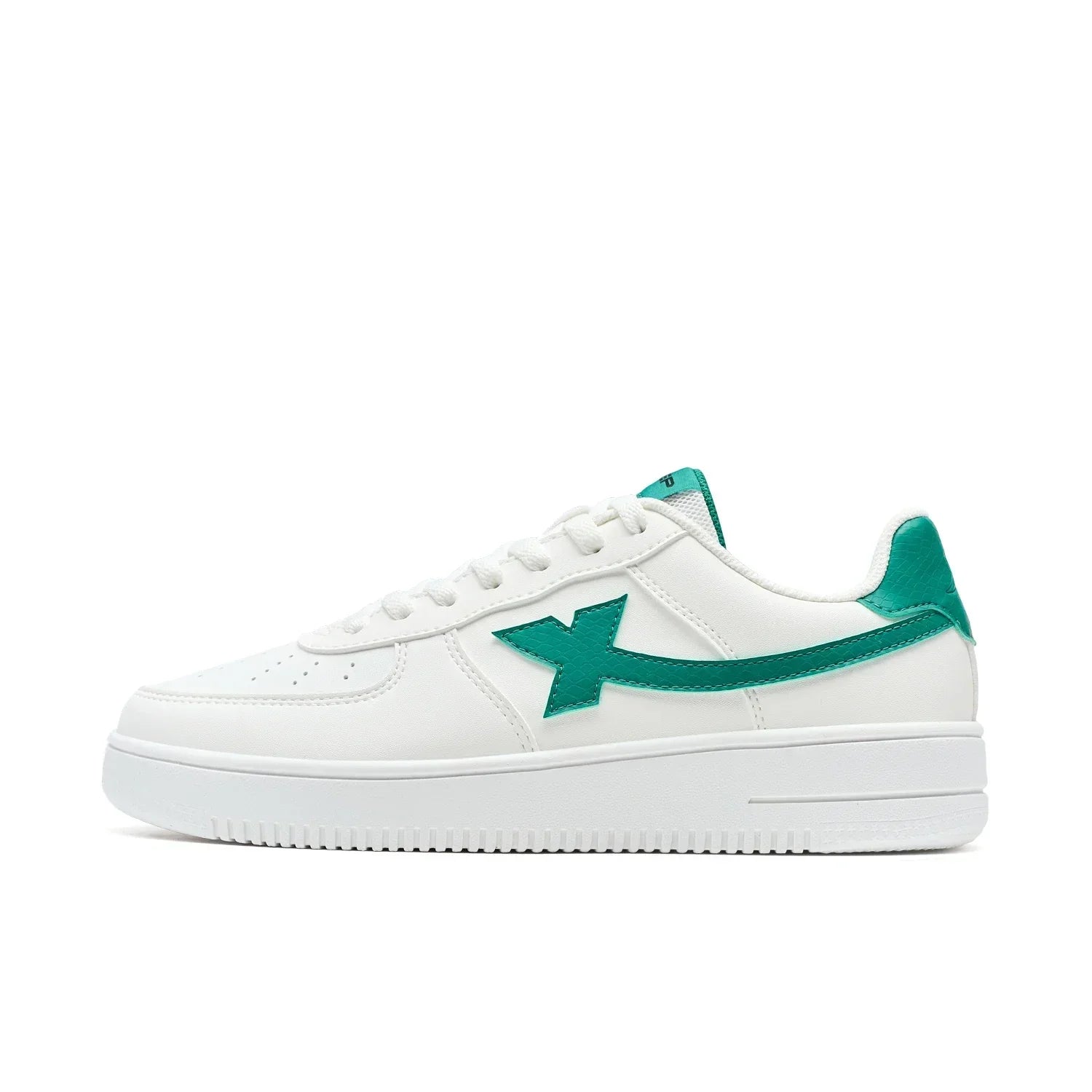 baskets blanches cuir logo vert chaussures sport lifestyle homme femme tendance GoHappy France