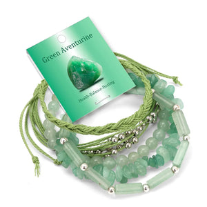 Bracelets Pierres Naturelles Empilables Set 3-5 Bohème 19cm - bracelets en pierres femme GoHappy