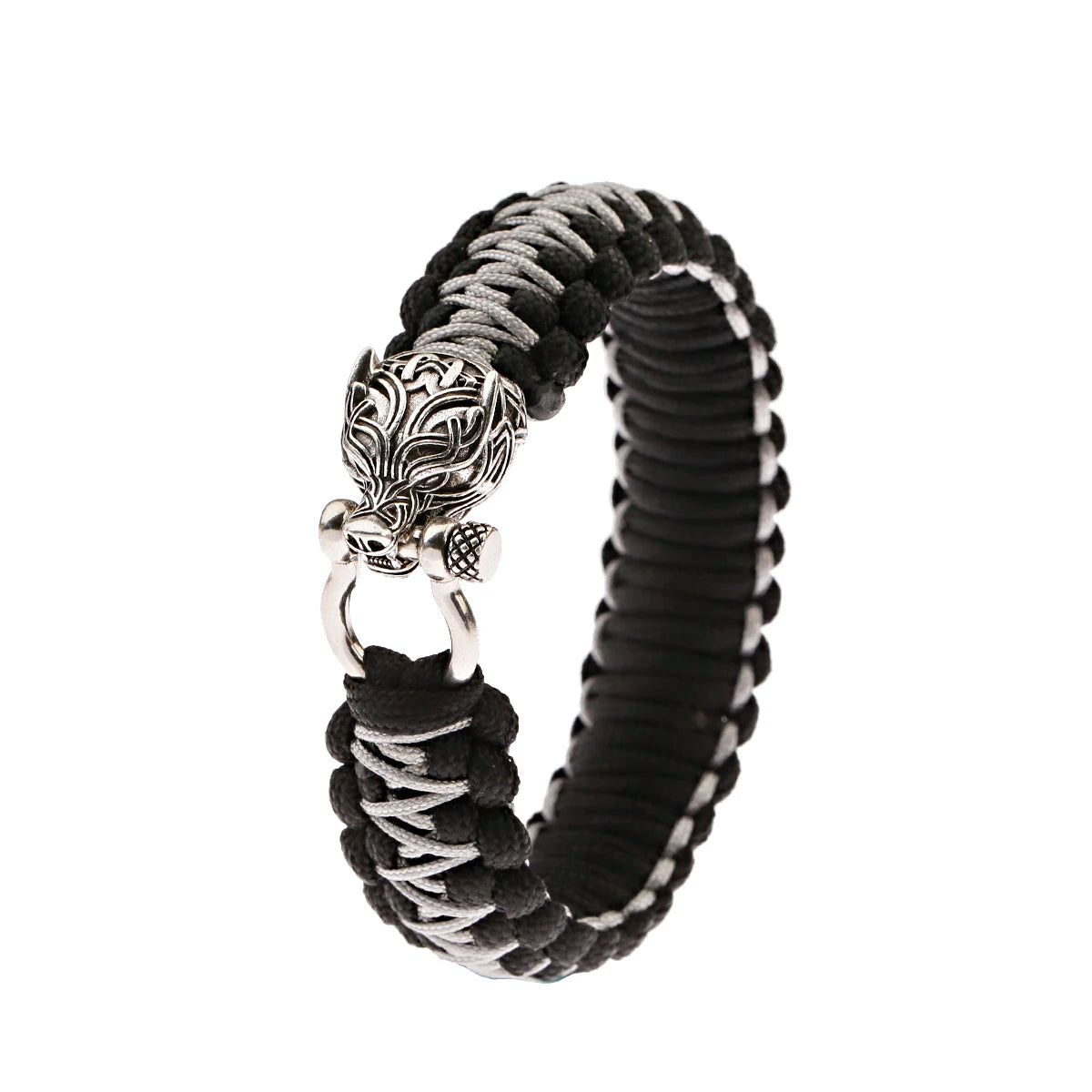 Bracelet Homme Viking Nordique Tressé Main Crâne Punk Antique - GoHappy France