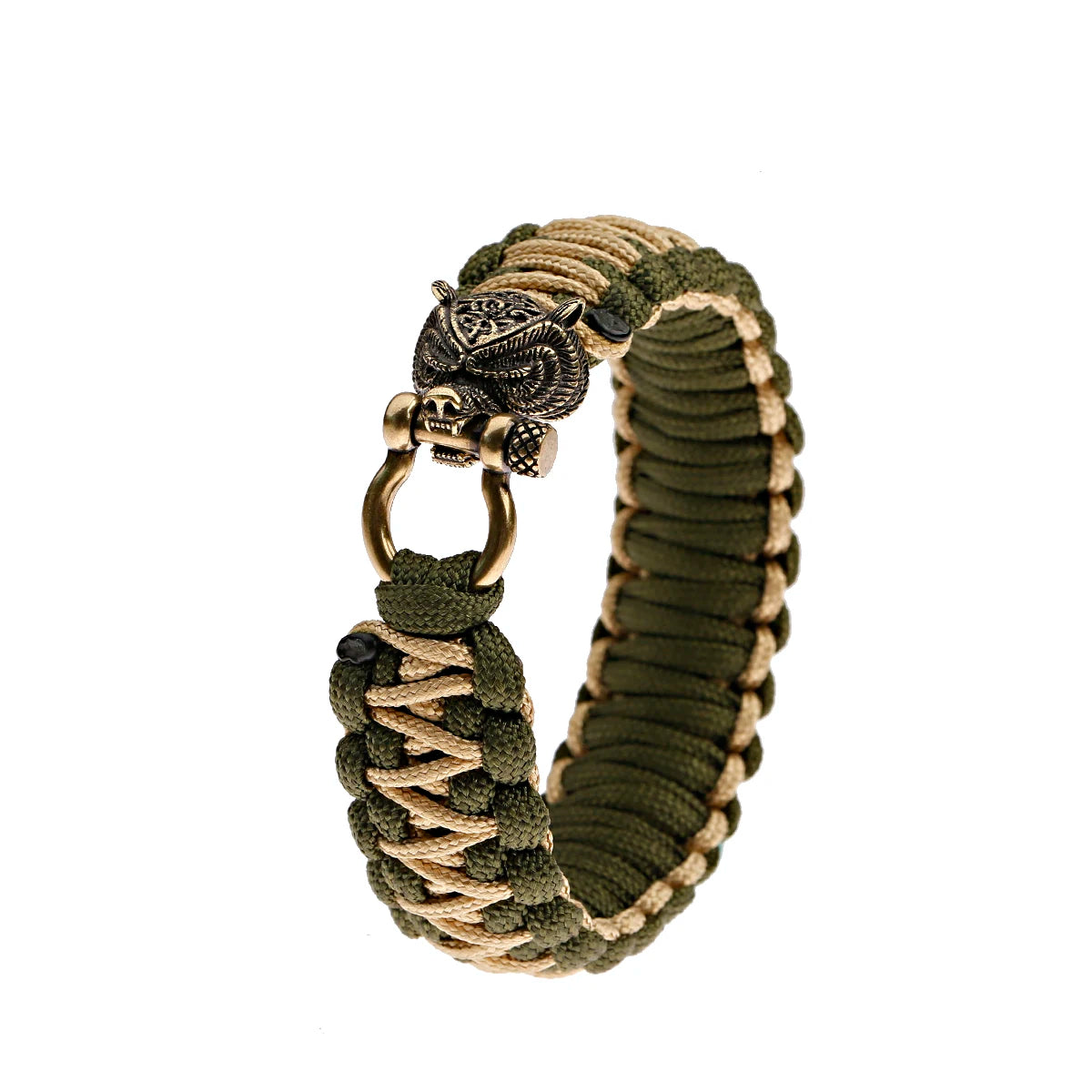 Bracelet Homme Viking Nordique Tressé Main Crâne Punk Antique - GoHappy France