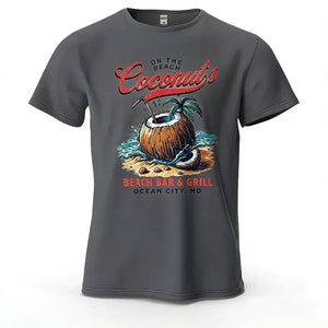 T-shirt Homme Coconuts Vintage Plage Graphique Coton Respirant - t-shirt homme GoHappy