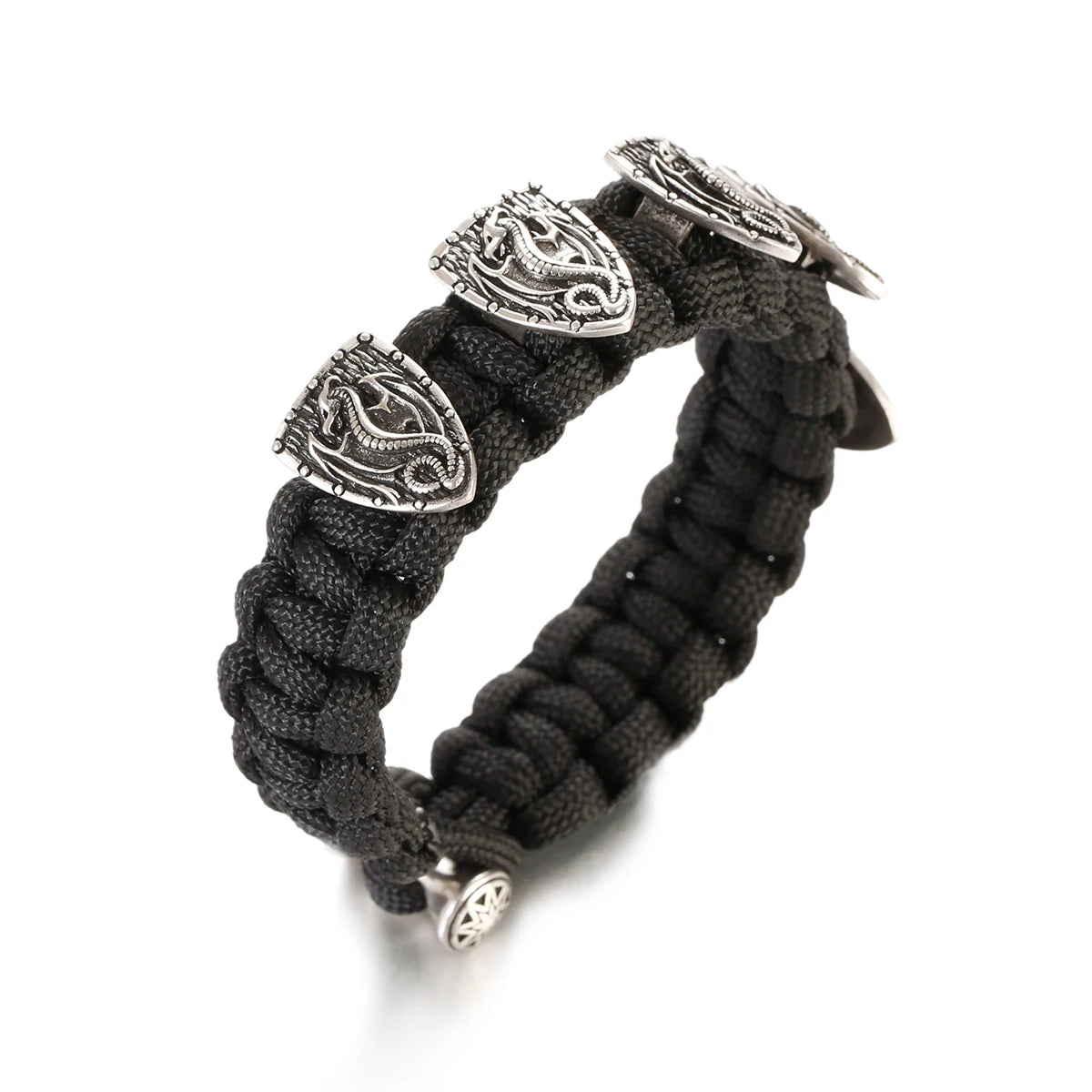 Bracelet Homme Viking Nordique Tressé Main Crâne Punk Antique - GoHappy France