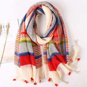 64 Foulards en Coton Look Décontracté et Chic - foulard GoHappy