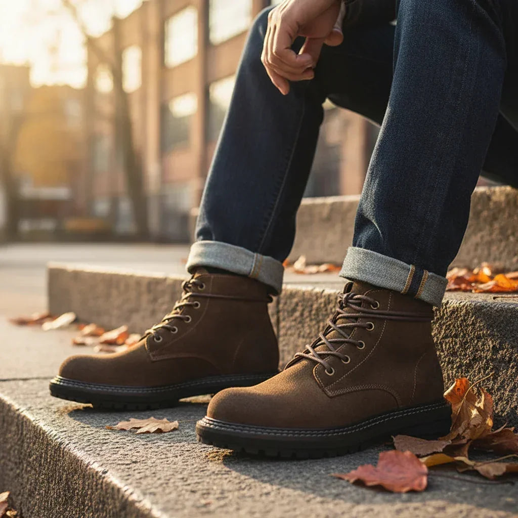Vintage Trail bottines homme daim marron outdoor - chaussures homme GoHappy