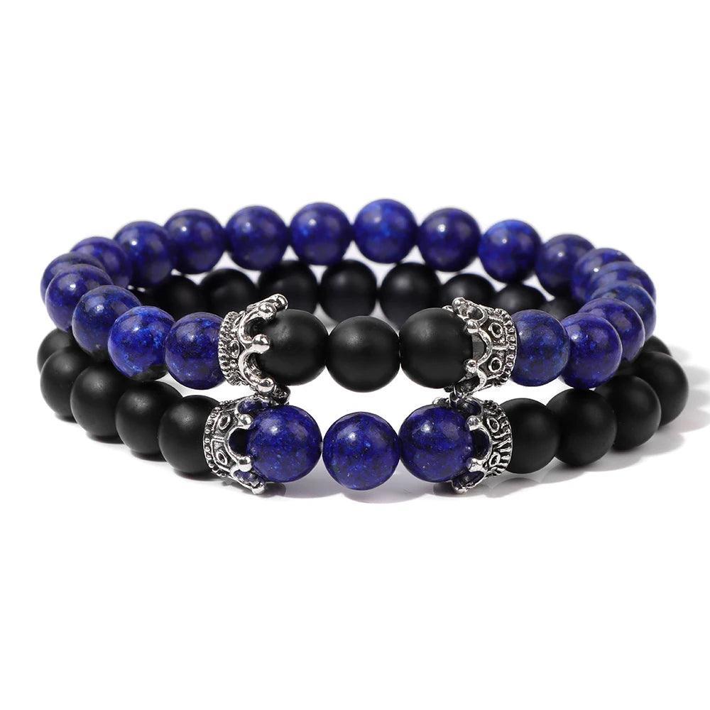 Bracelet multicouche en pierres naturelles pour hommes – Onyx, lave & hématite - Bijou Bracelet GoHappy