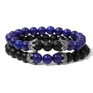 Bracelet multicouche en pierres naturelles pour hommes – Onyx, lave & hématite - Bijou Bracelet GoHappy