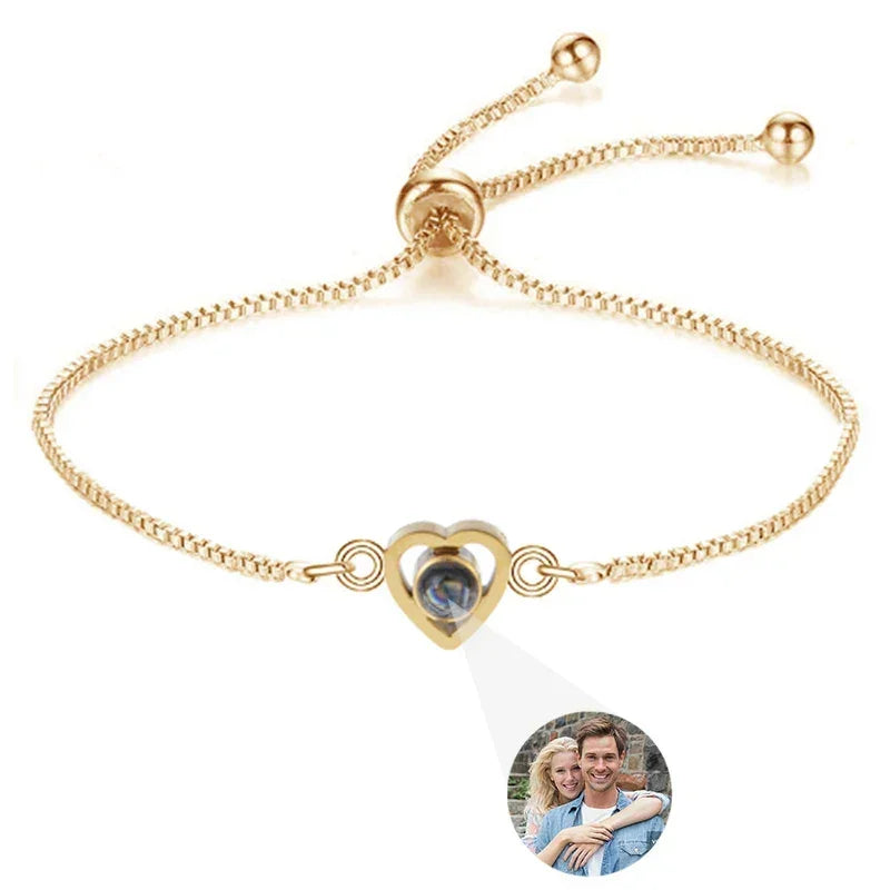 Bracelet Photo Gravé Projection Personnalisable - bracelets personnalisés GoHappy