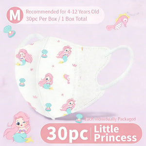 Masques Enfant Protection Cartoon 3 Couches 4-12 Ans Lot 30 pièces - masques de protection GoHappy
