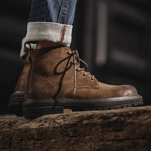 Vintage Trail bottines homme daim marron outdoor - chaussures homme GoHappy