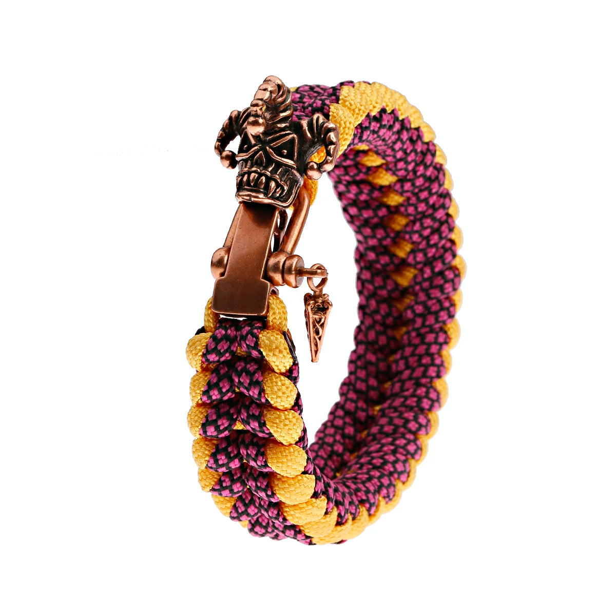 Bracelet Homme Viking Nordique Tressé Main Crâne Punk Antique - GoHappy France