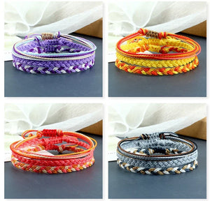 Bracelet Lhassa sable cordon tressé porte-bonheur réglable - bracelets amitié GoHappy