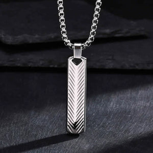 Collier Homme Acier Barre Minimaliste Géométrique Style Épuré - collier homme GoHappy