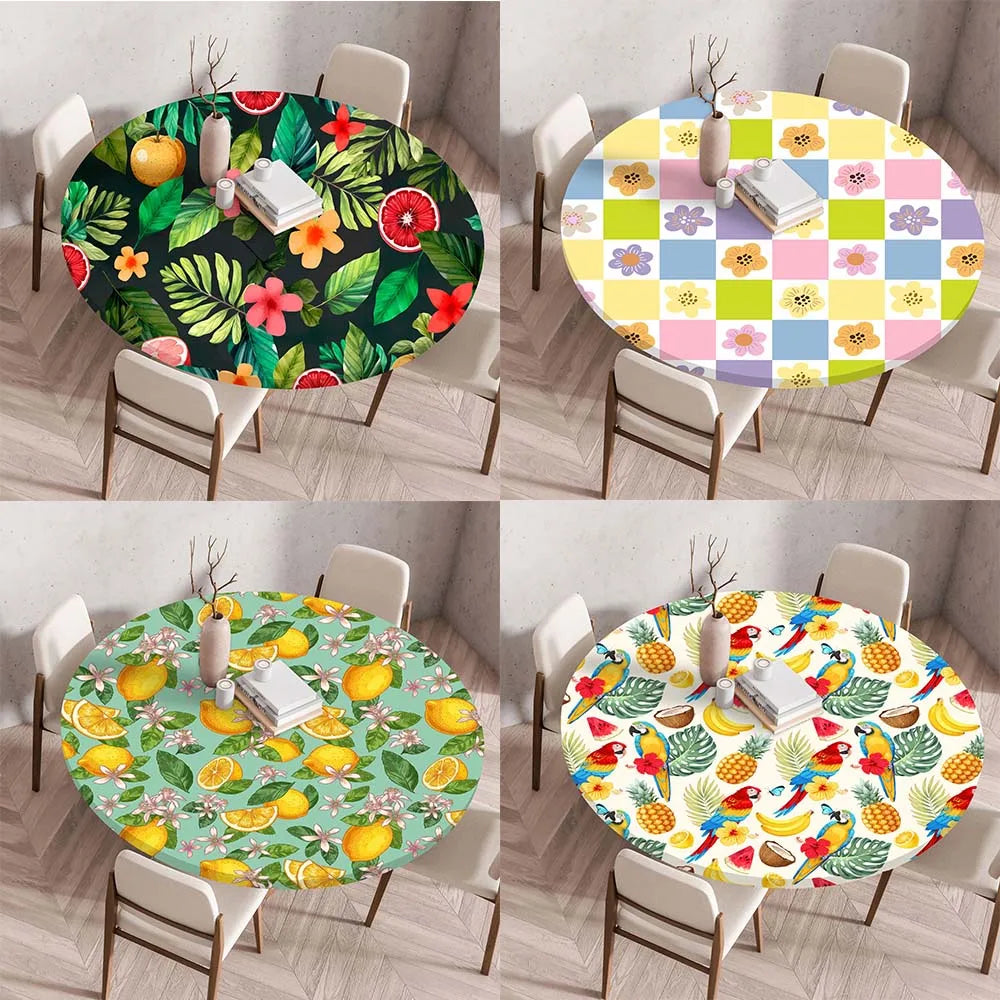 Nappe Élastique Imperméable Motifs Fruits Fleurs 60-140cm