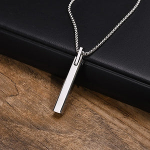 Collier Homme Acier Barre Minimaliste Géométrique Style Épuré - collier homme GoHappy