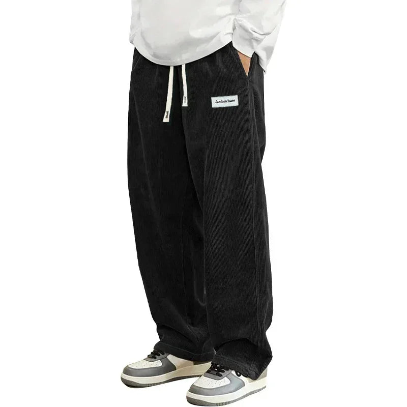 Pantalon Urban Cord Homme Velours Côtelé Coupe Large - pantalons homme GoHappy