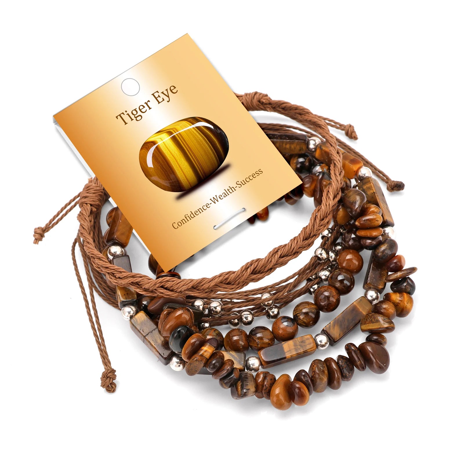 Bracelets Pierres Naturelles Empilables Set 3-5 Bohème 19cm