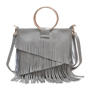 Sac à Franges Bohème : Anse Cercle Dorée Tendance | GoHappy - Sac à main GoHappy