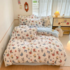 Housse Couette Velours Enfant Motifs Cartoon Douce Chaude 150-220cm - housse couette GoHappy