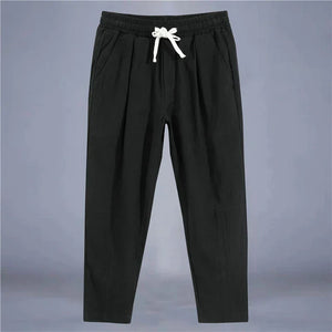 pantalon fluide noir homme taille élastique cordon léger confortable GoHappy France