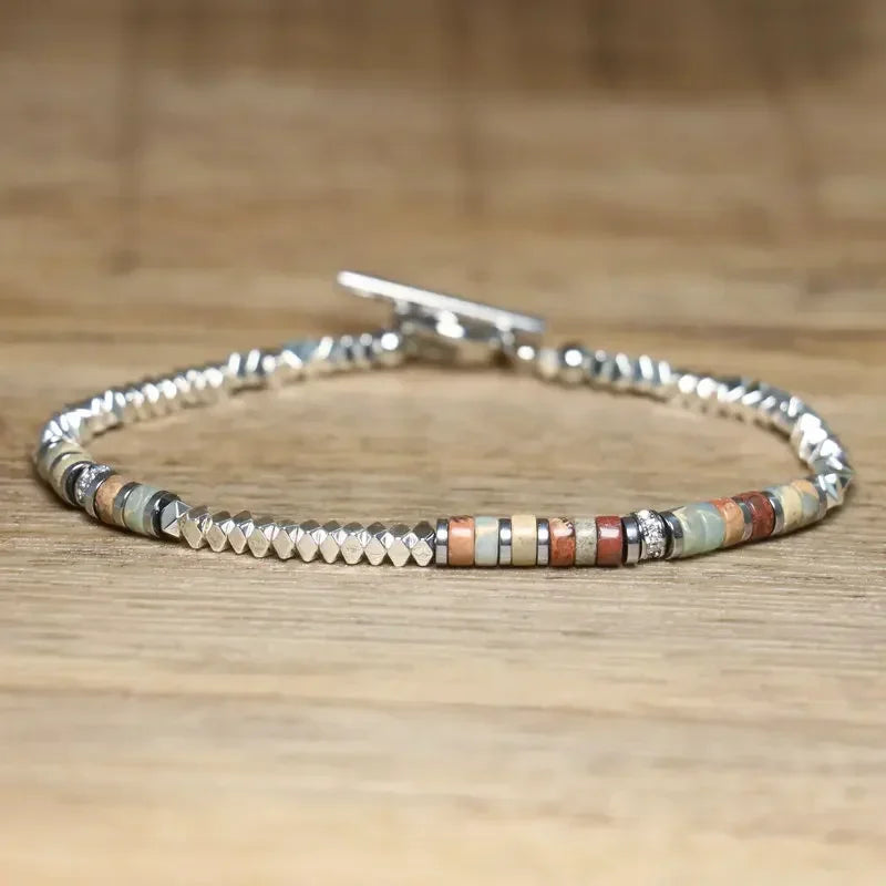 Bracelet Minimaliste Pierre Picasso & Acier Inoxydable – Fermoir OT - bracelet femme GoHappy