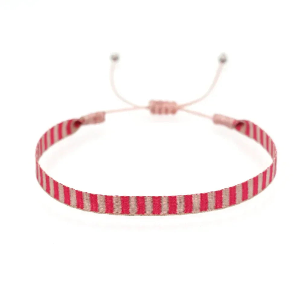 Bracelet Tissé Main Colombie Motifs Ethniques Bohème Amitié - bracelets tissés GoHappy