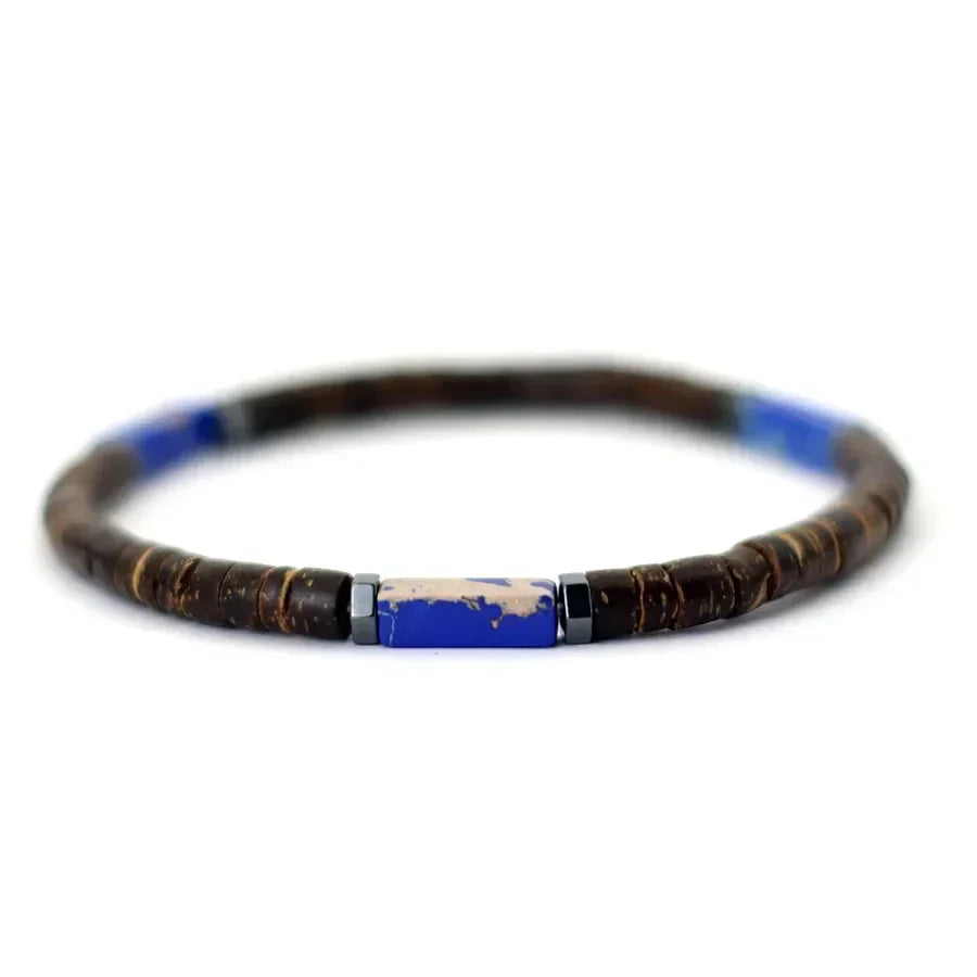 Coconut Coast bracelet homme perles coco et pierres naturelles - GoHappy