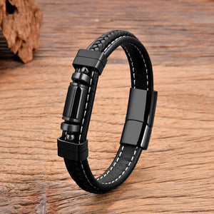 Bracelet Cuir Style et Bien-être en Pierres Naturelles pour Homme - bracelet en pierres naturelles GoHappy