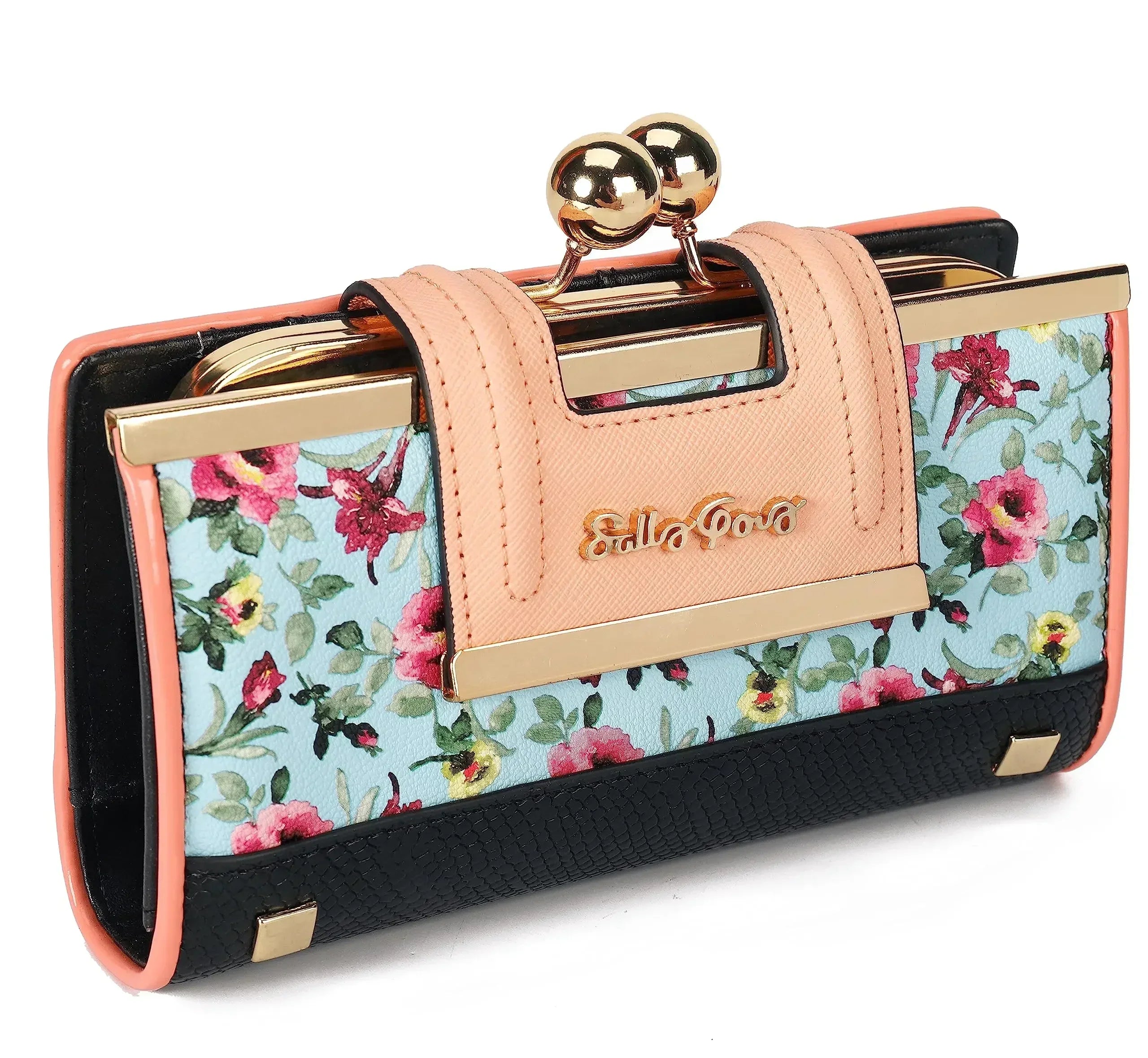 Portofino Bloom portefeuille femme fleuri chic multifonction - portefeuille GoHappy